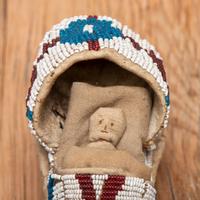 Apache Beaded Toy Doll Cradle, with Doll