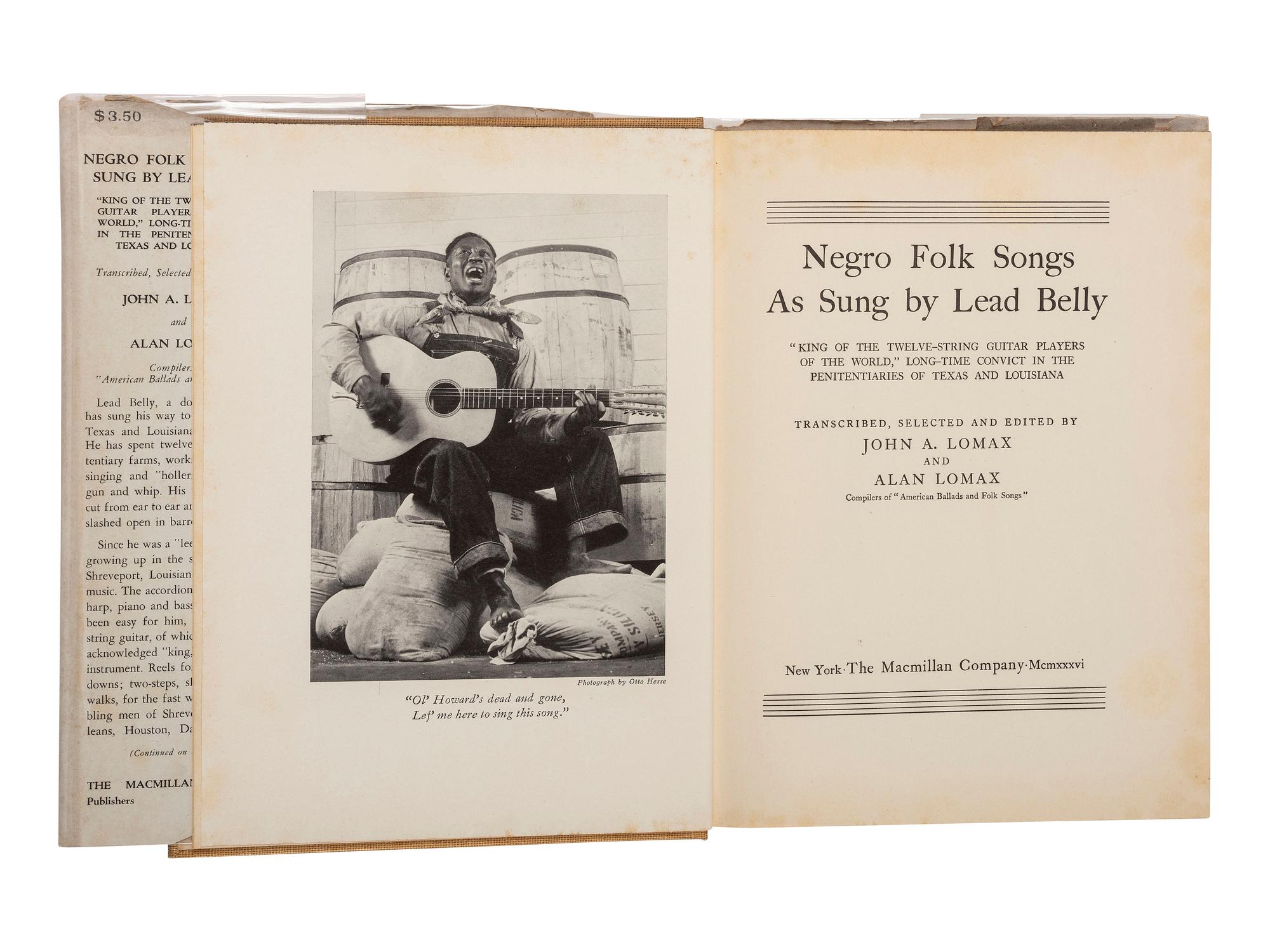 [MUSIC]. LOMAX, John A. and LOMAX, Alan. Negro Folk Songs as Sung by Lead Belly. New York, 1936.