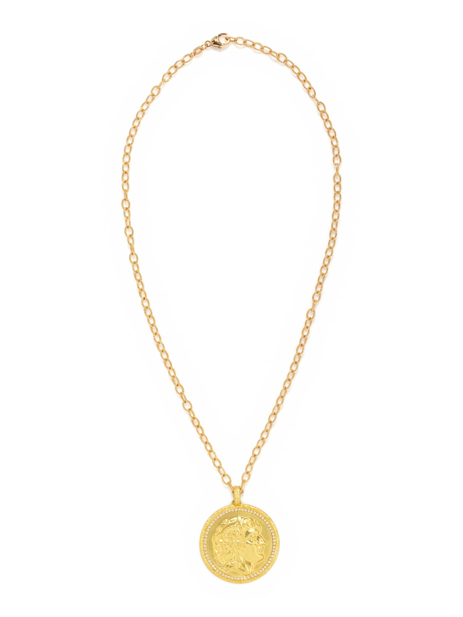 LALAOUNIS, YELLOW GOLD AND DIAMOND PENDANT NECKLACE