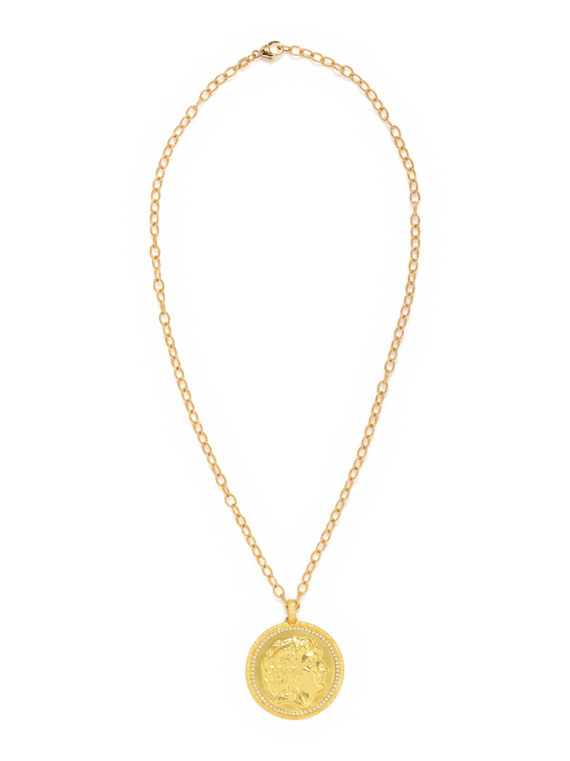 LALAOUNIS, YELLOW GOLD AND DIAMOND PENDANT NECKLACE