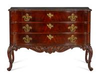A Pair of Ralph Lauren Heiress Carved Mahogany Commodes