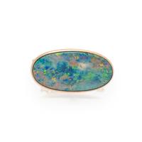 BLACK OPAL AND GOLD BROOCH