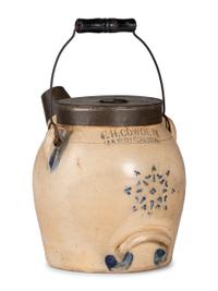 An F.H. Cowden Cobalt Decorated Stoneware Batter Jug