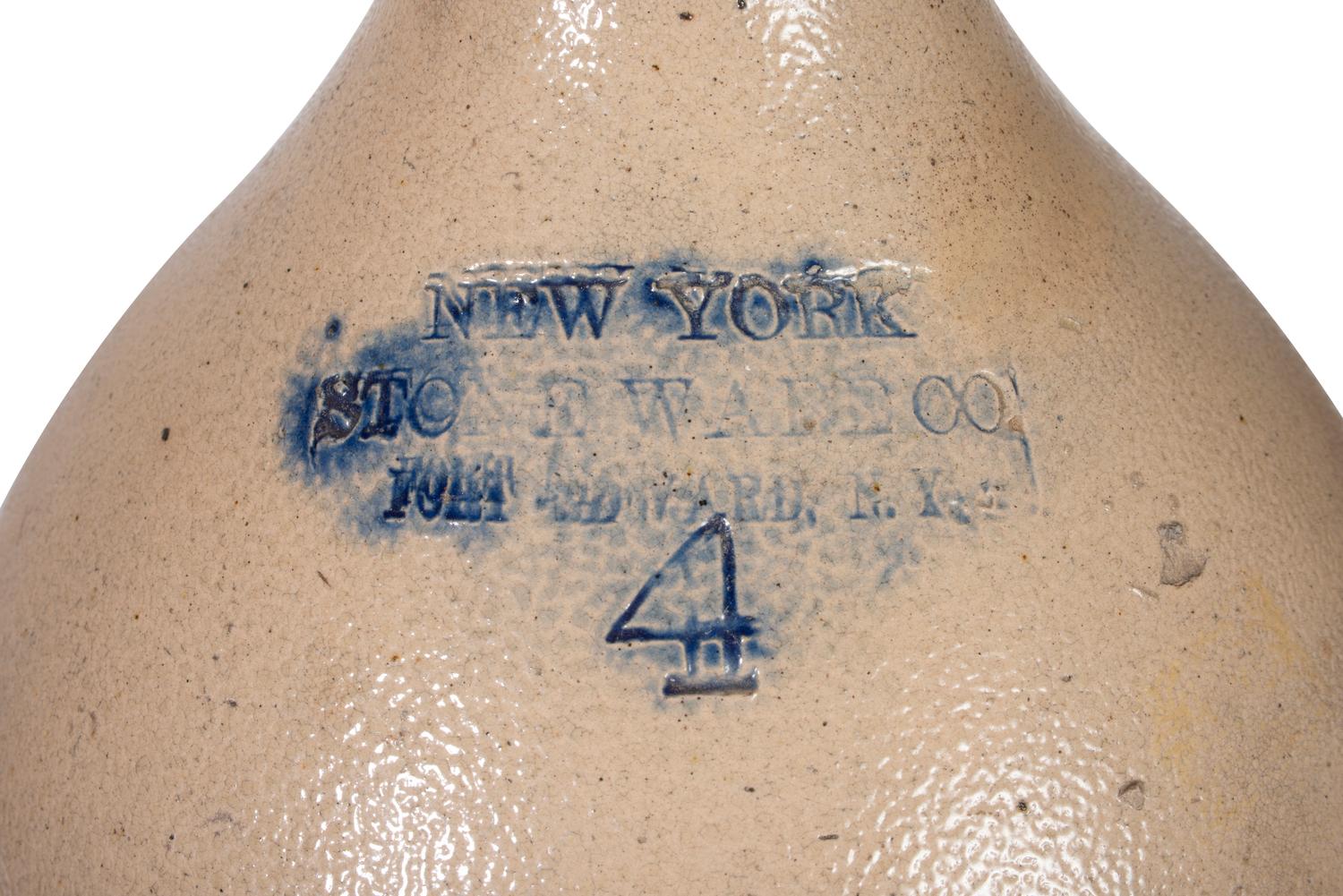 A Four-Gallon Cobalt-Decorated Stoneware Jug