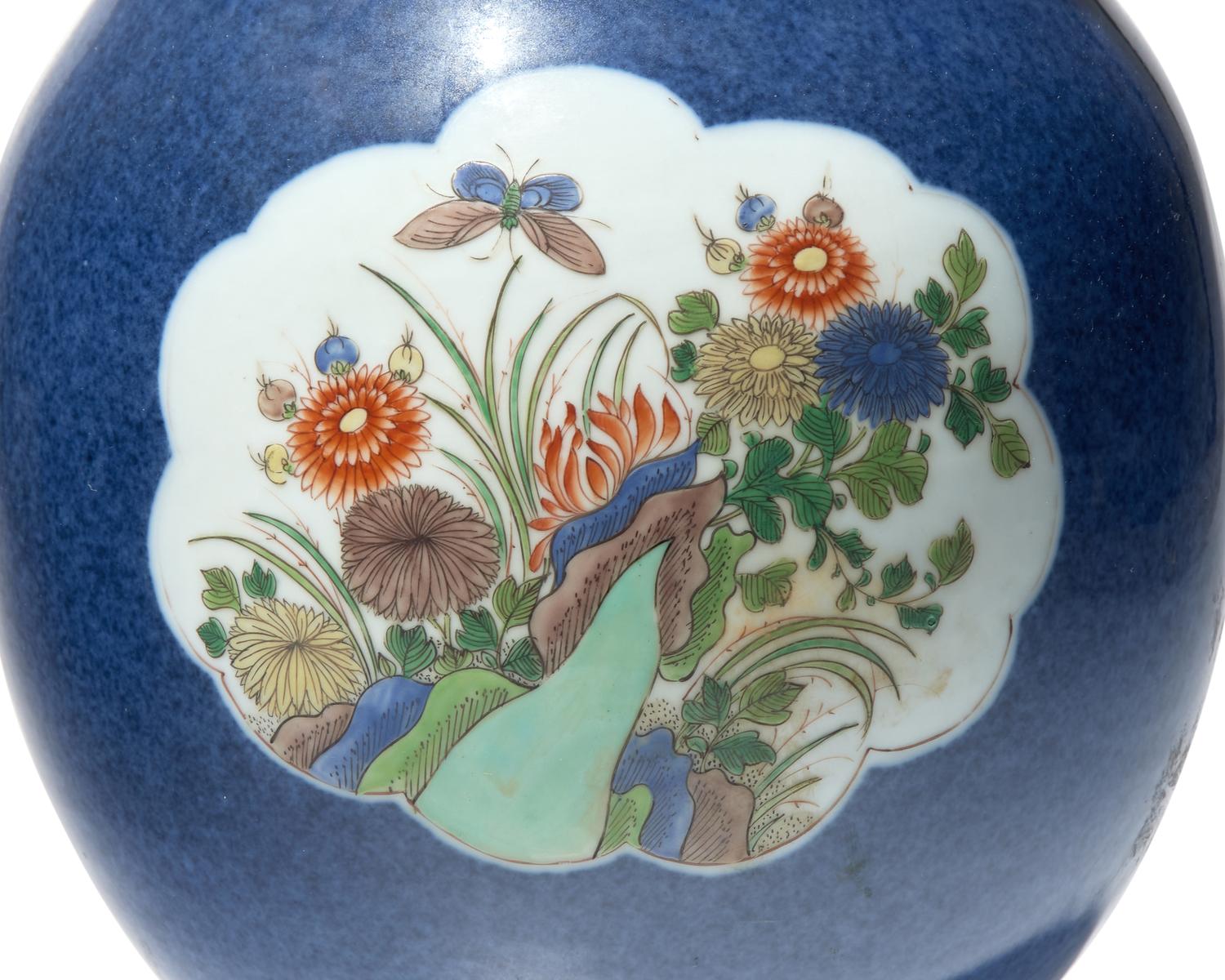 A Chinese porcelain three-piece garniture, 19th century and later