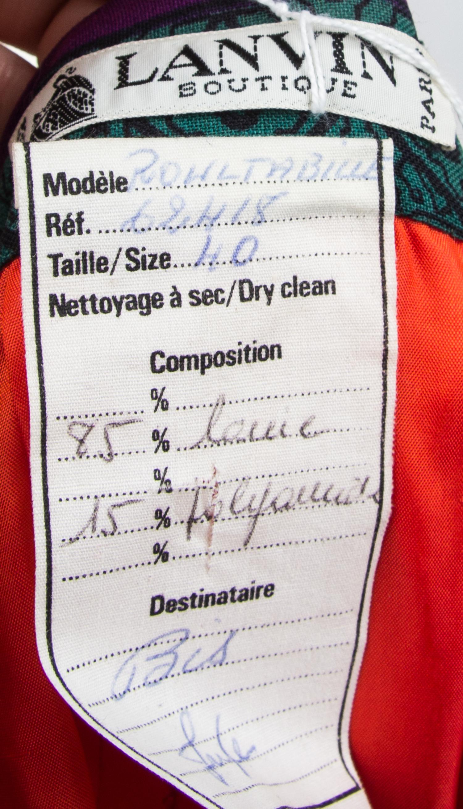A Lanvin Red Chinoiserie Skirt Ensemble, Skirt size 40.