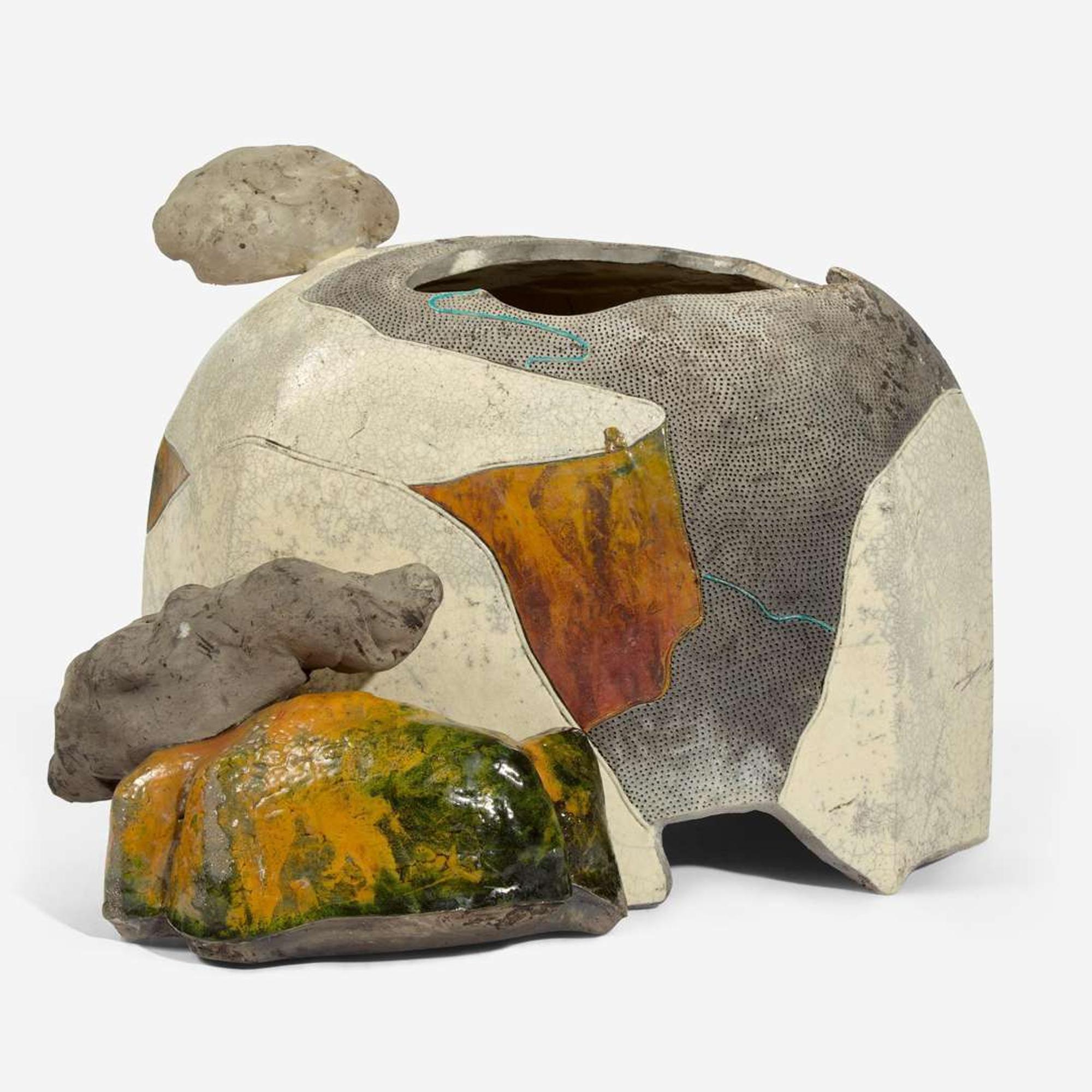 Wayne Higby (American, b. 1943) "Calico Canyon Overlook" Lidded Vessel, USA, 1976