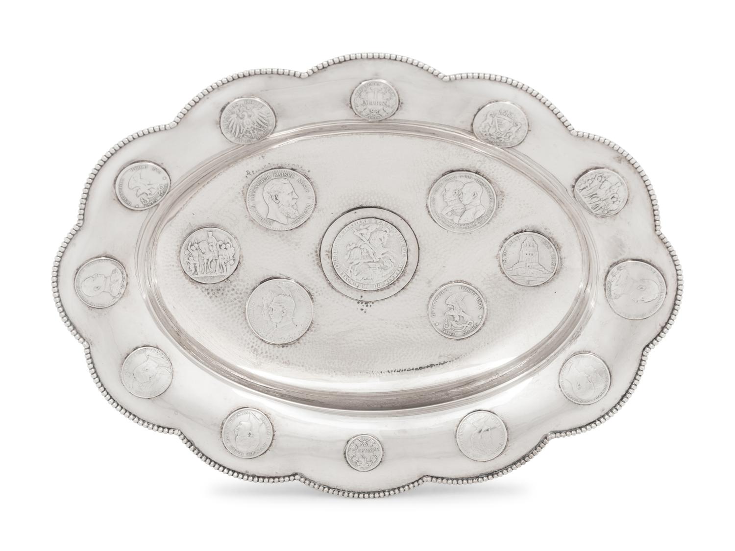A German Silver Coin Inset Bowl
