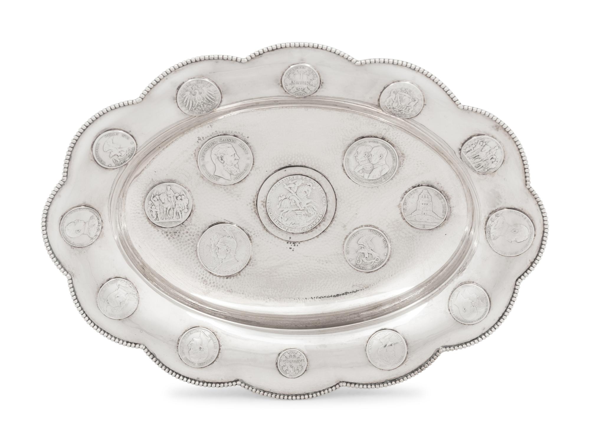 A German Silver Coin Inset Bowl