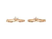 PAIR OF YELLOW GOLD AND DIAMOND BANGLE BRACELETS