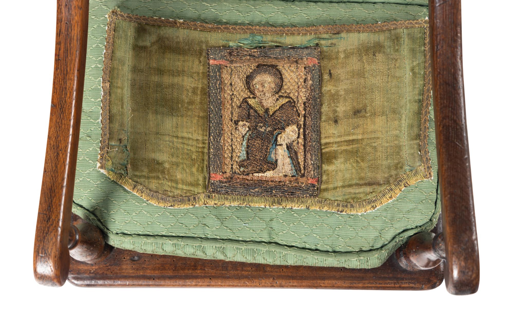 A Near Pair of French Oak Child's Church Chairs