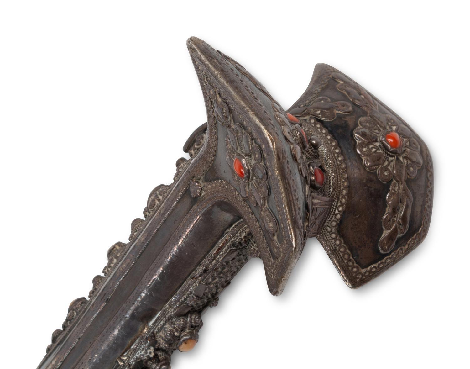 Two Turkish Silver Swords with Sheaths