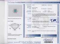 A 14 Karat White Gold, Greenish-Blue Tourmaline and Diamond Ring,