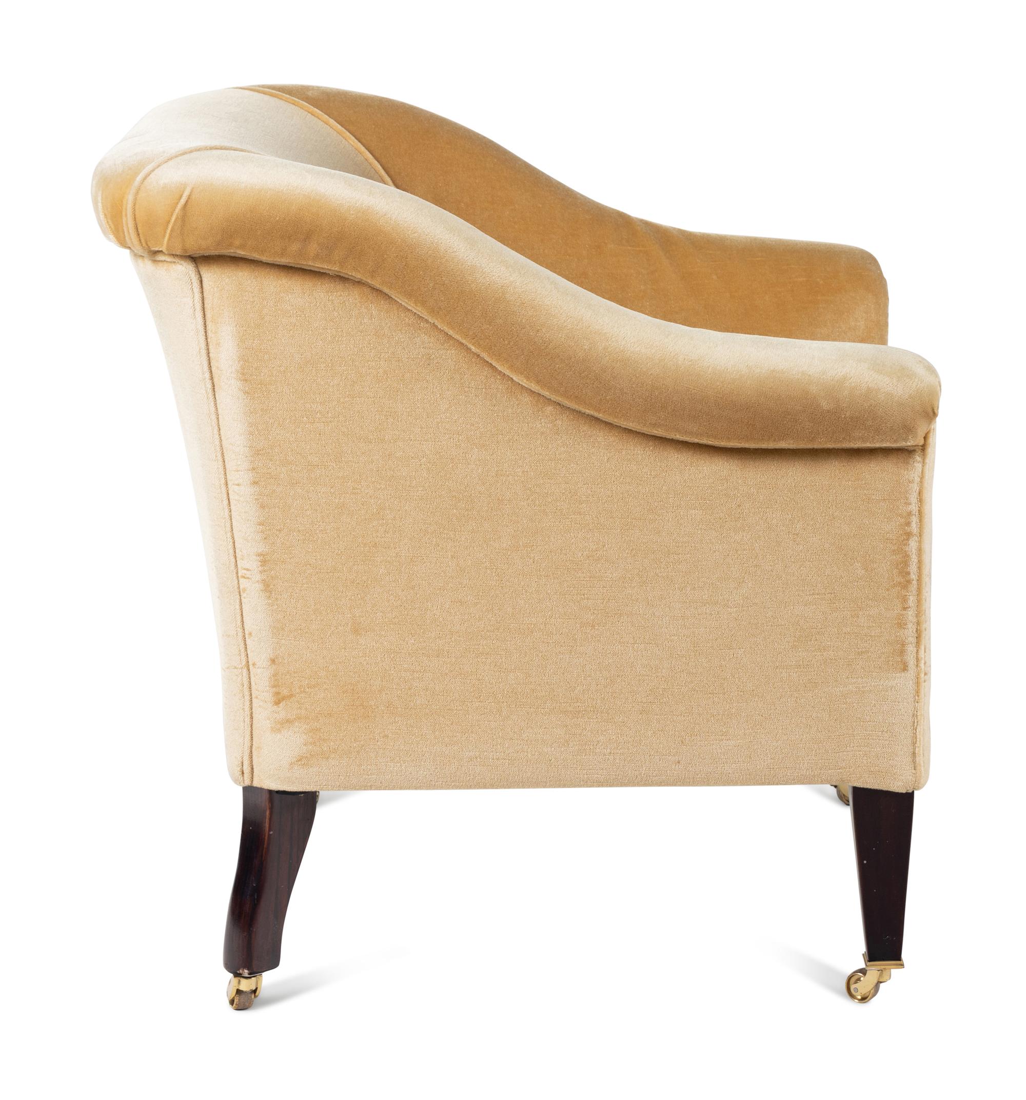 A Pair of George Smith Velvet Upholstered Armchairs