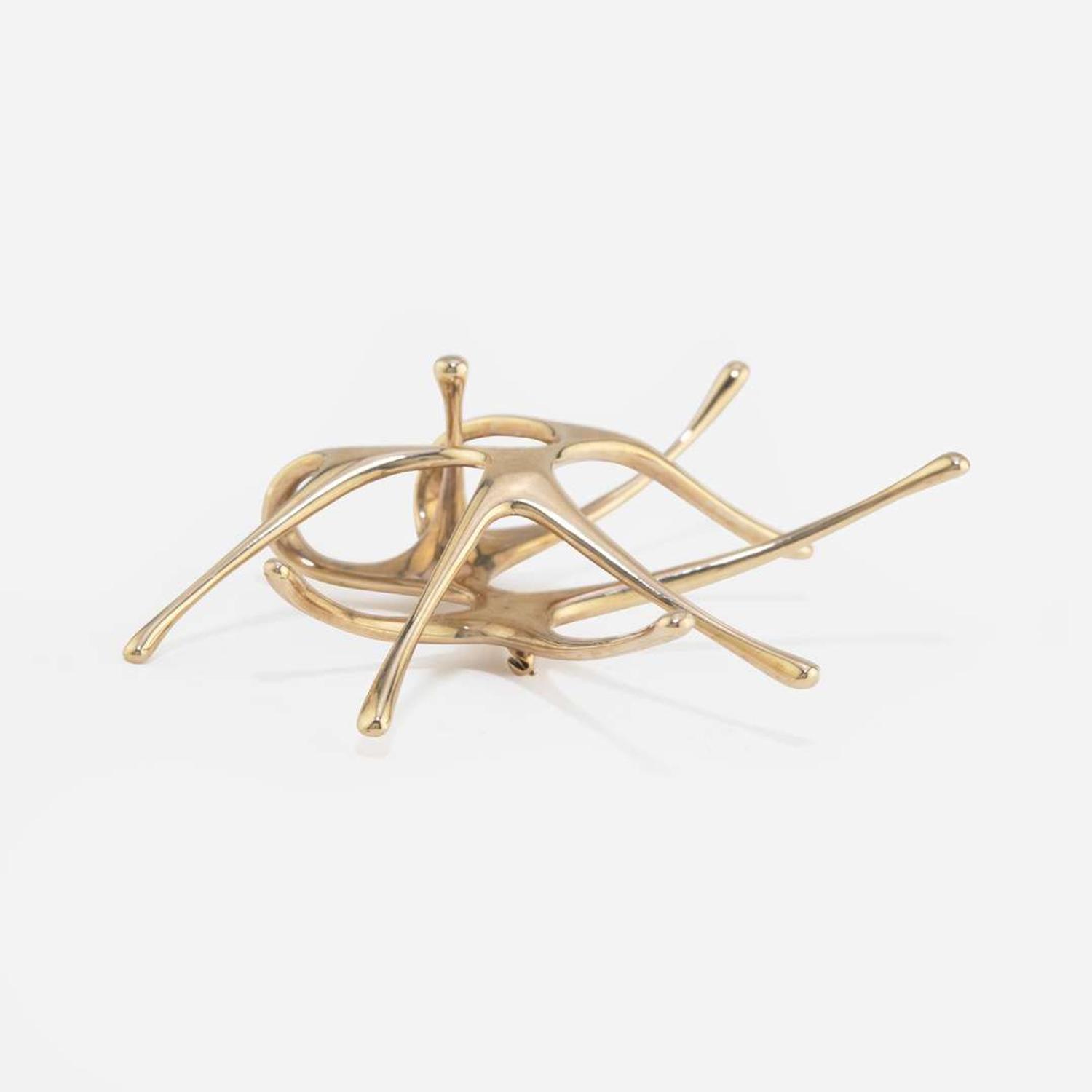 Donald Wright (American, 1930-2012) Gold Brooch, USA, circa 1980s