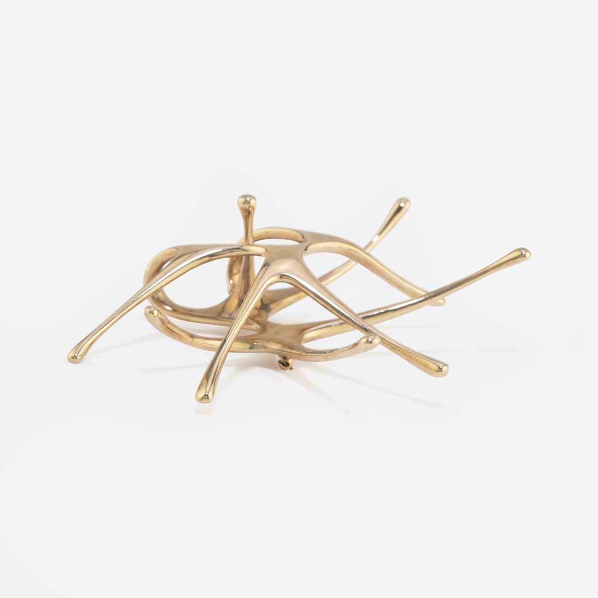 Donald Wright (American, 1930-2012) Gold Brooch, USA, circa 1980s