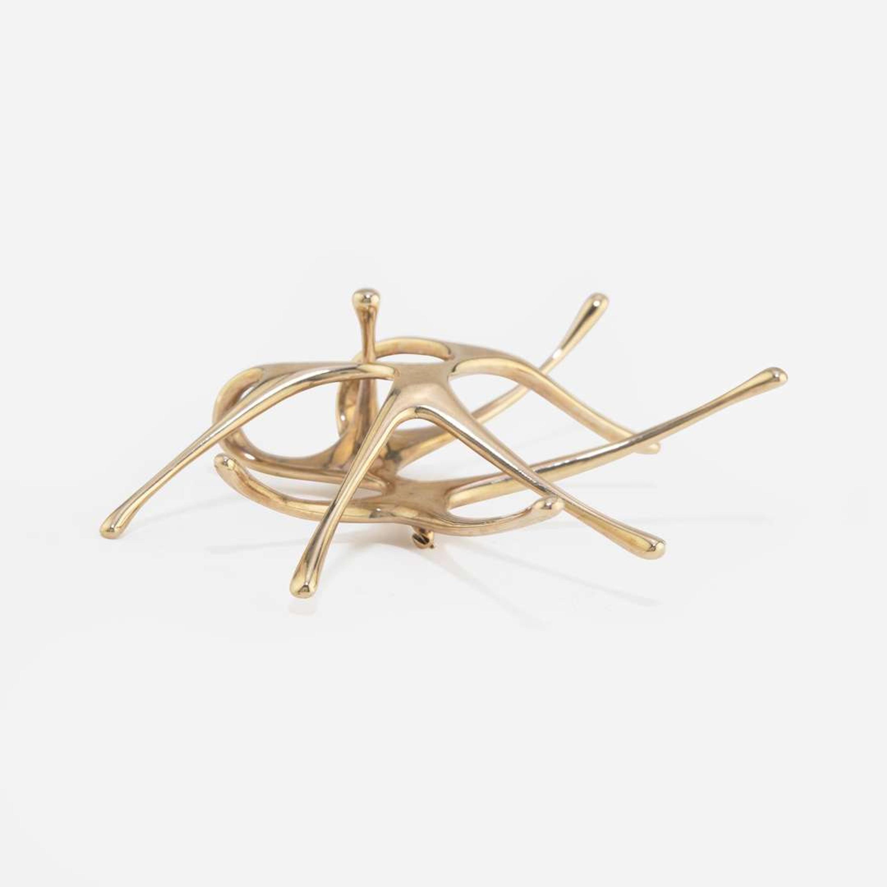 Donald Wright (American, 1930-2012) Gold Brooch, USA, circa 1980s