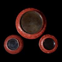 A Group of Three Chinese Cinnabar Lacquer Boxes, Late 19th/20th century 晚清民國 剔紅捧盒三件