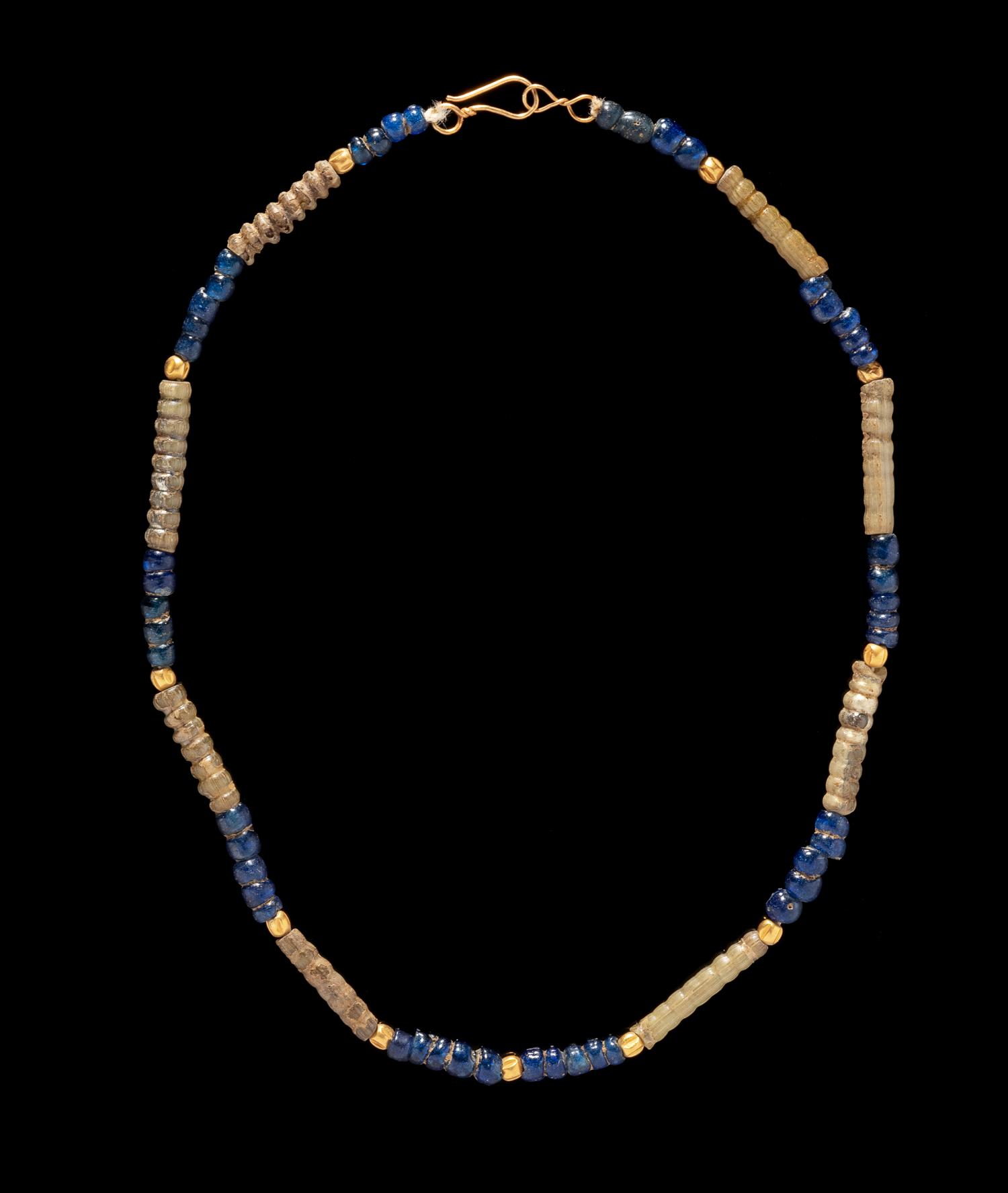 A Roman Gold and Glass Bead Necklace