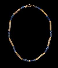 A Roman Gold and Glass Bead Necklace