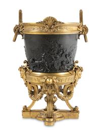 A Napoleon III Gilt and Patinated Bronze Wine Cooler or Jardinière