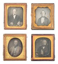 [EARLY PHOTOGRAPHY]. 20 sixth plate daguerreotypes of men with stern, serious, or striking expressions.