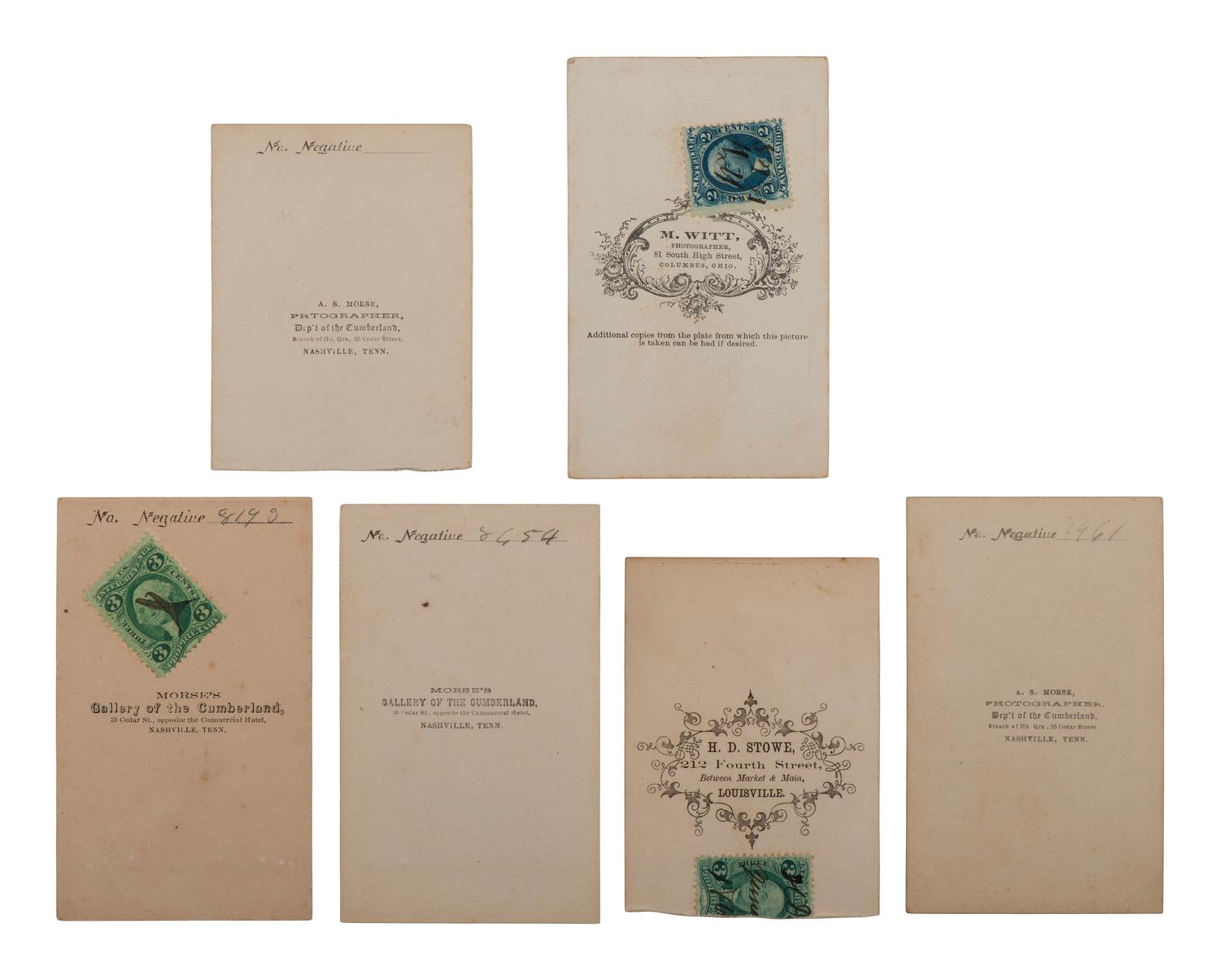[CIVIL WAR]. Collection of 62 CDVs assembled by General David Sloane Stanley, incl. Civil War generals and Sioux subjects involved in the 1862 Dakota Uprising.