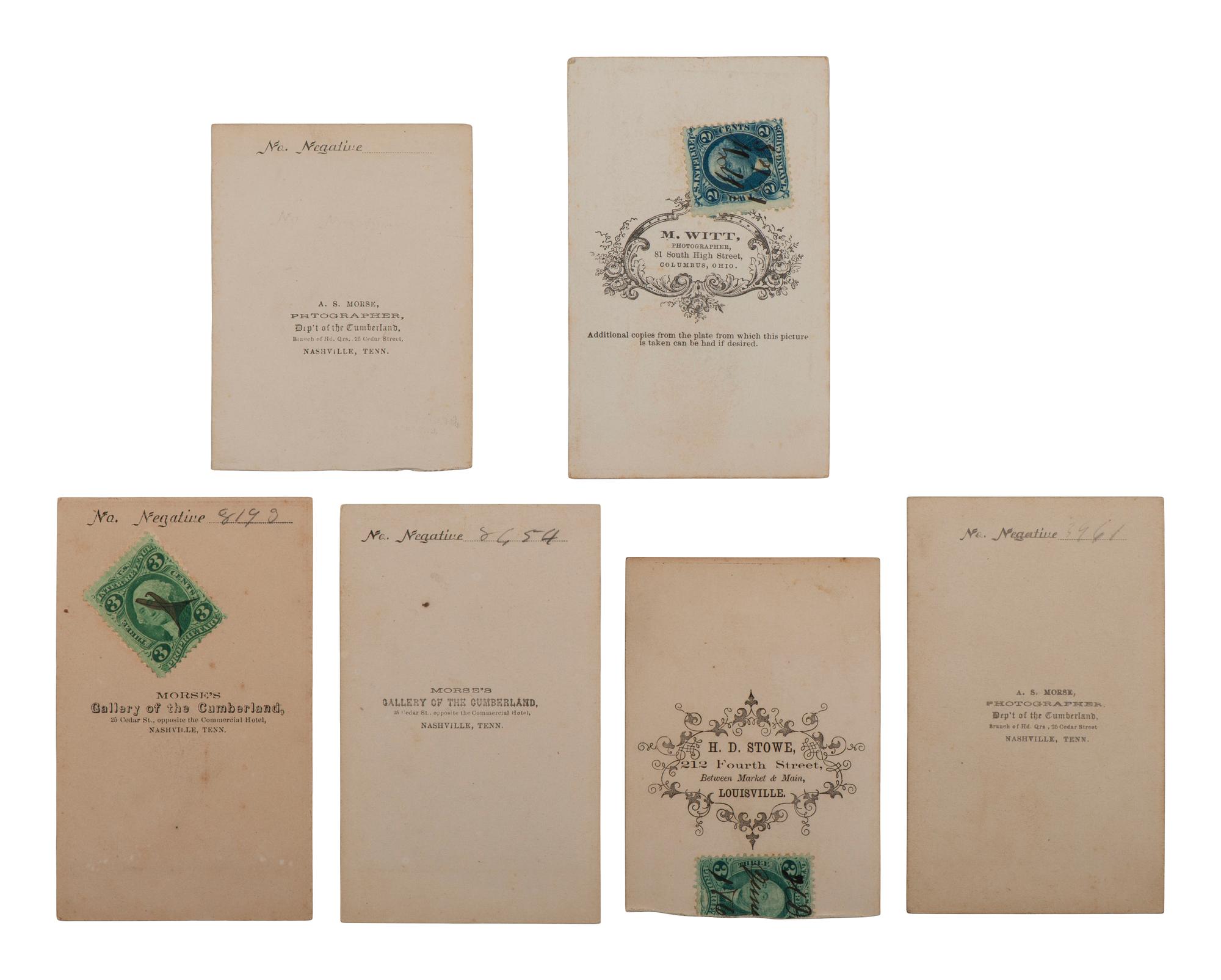 [CIVIL WAR]. Collection of 62 CDVs assembled by General David Sloane Stanley, incl. Civil War generals and Sioux subjects involved in the 1862 Dakota Uprising.