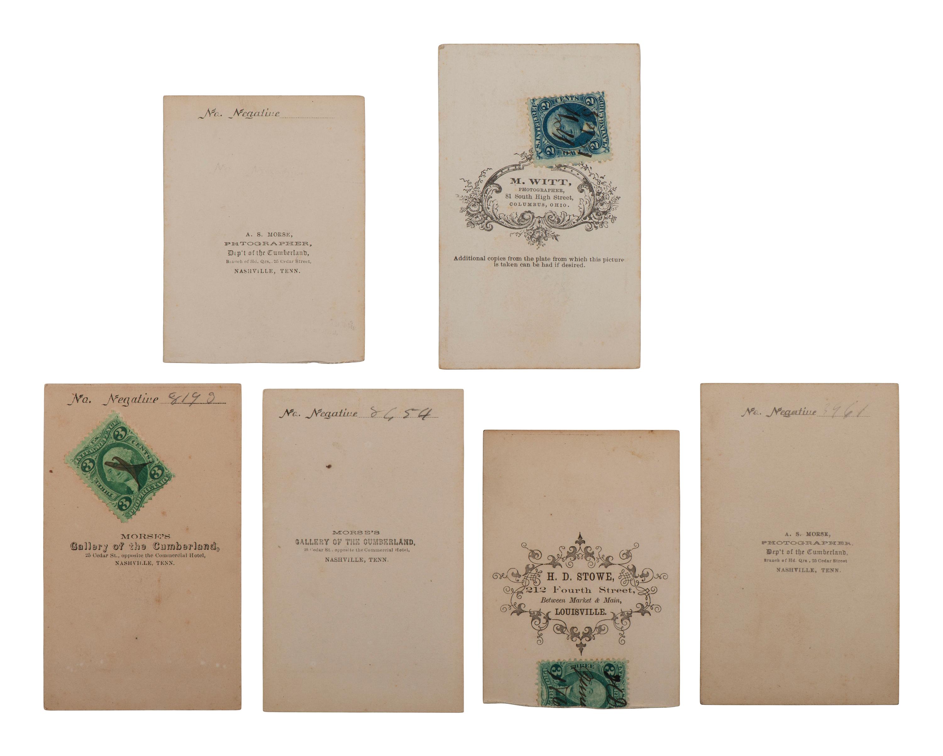 [CIVIL WAR]. Collection of 62 CDVs assembled by General David Sloane Stanley, incl. Civil War generals and Sioux subjects involved in the 1862 Dakota Uprising.