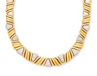 BICOLOR GOLD AND DIAMOND COLLAR NECKLACE