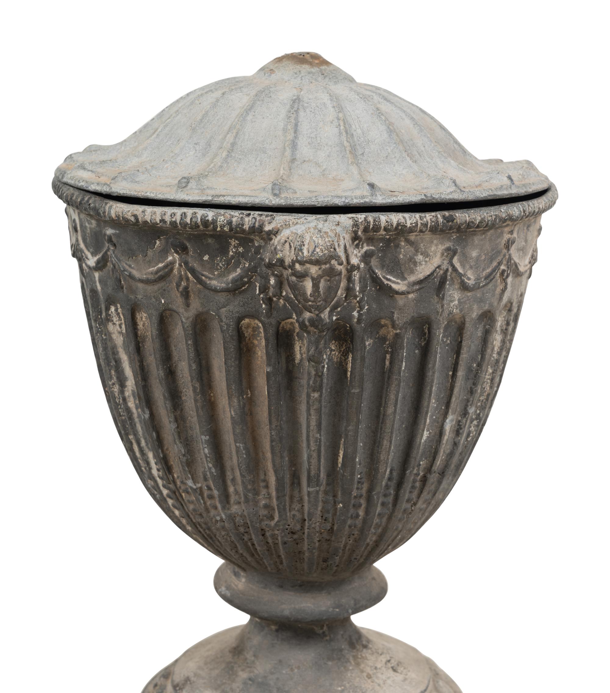 A Pair of Neoclassical Lead Jardinières