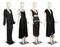 Four Dresses by Yohji Yamamoto, Comme des Garçons, Jil Sander, and Issey Miyake, 1980-90s