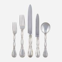 An Extensive French Sterling Silver Flatware Service Puiforcat, Paris, 20th century