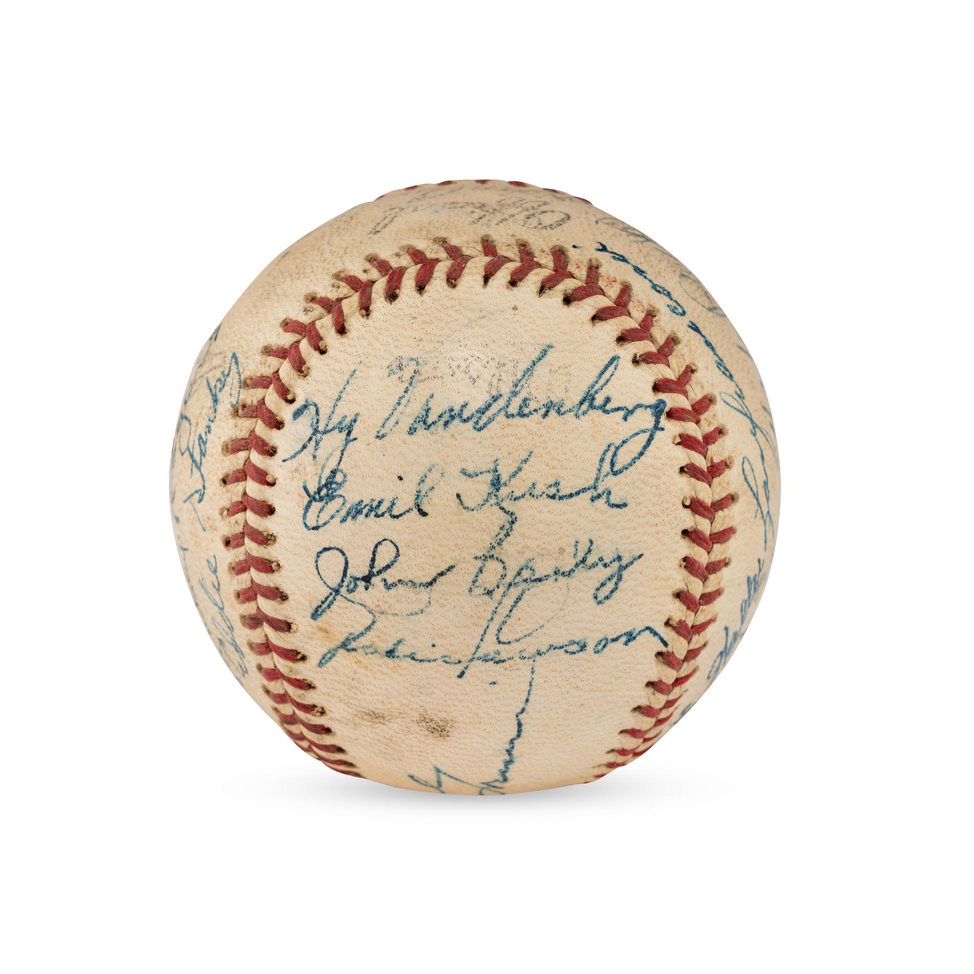 A 1942 Milwaukee Brewers Team Signed Autograph Baseball