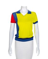 Gianni Versace Rayon Knit Color Block Shirt, 1997 Size label: 42