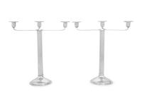 A Pair of Porter Blanchard Silver Three-Light Candelabra