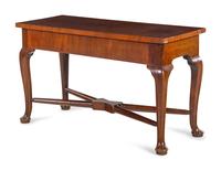 A Queen Anne Style Carved Mahogany Console Table