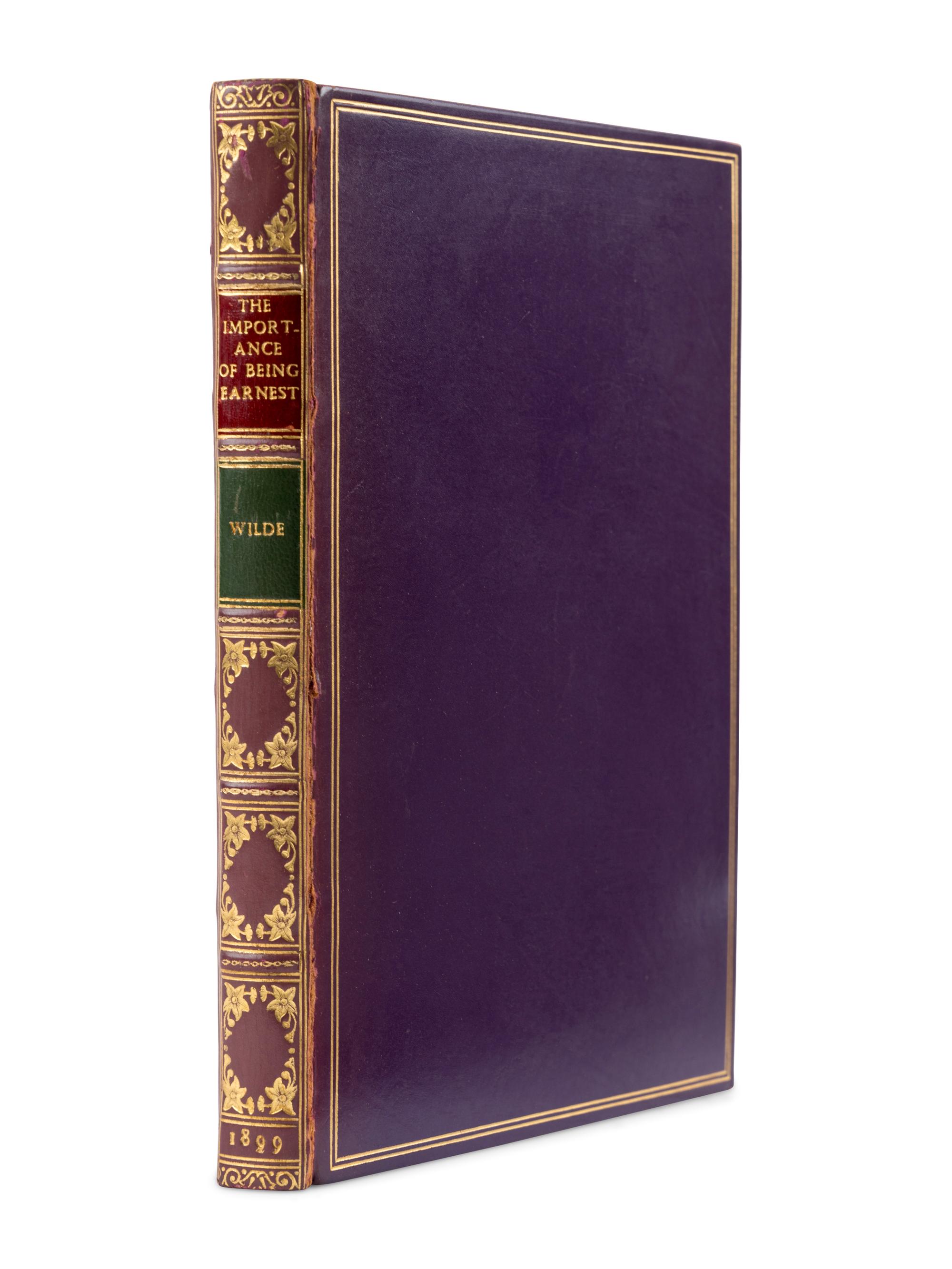 WILDE, Oscar (1854-1900). The Importance of Being Earnest. A Trivial Comedy for Serious People . London: Leonard Smithers and Co., 1899.