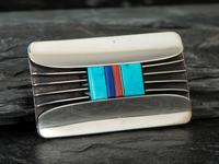 Silver Belt Buckle with Inlay