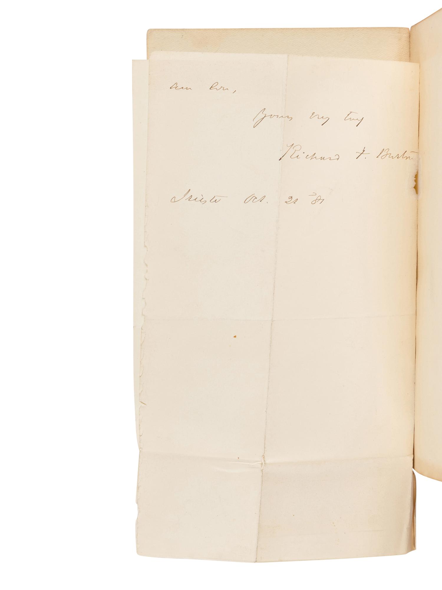 BURTON, Richard Francis, Sir (1821-1890). "Brief Notes Relative to the Division of Time, and Articles of Cultivation in Sind; to Which are Appended Remarks on the Modes of Intoxication in that Province. By Lieutenant R.F. Burton and the late Assistant Surgeon J.E. Stocks... Submitted to Government on the 2nd March 1848." -- "Notes Relative to the Population of Sind; and the Customs, Language, and Literature of the People; &c. &c... Submitted to Government on the 31st December 1847." In: Selections from the Records of the Bombay Government, No. XVII. -- New Series. [Part II]. Bombay: Printed for the Government at the Bombay Education Society's Press, 1855.