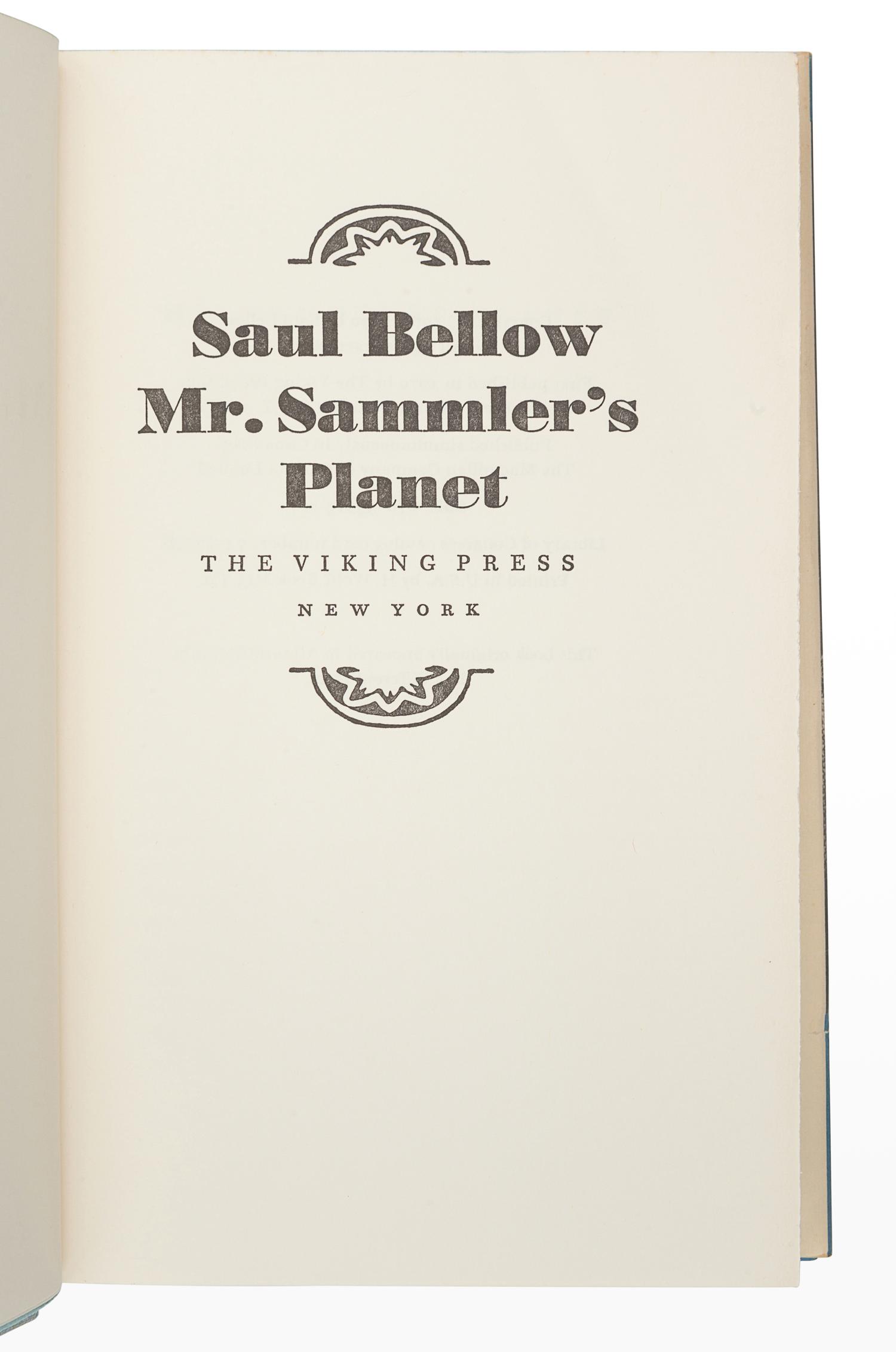 BELLOW, Saul (1915-2005). A group of 3 works, comprising: