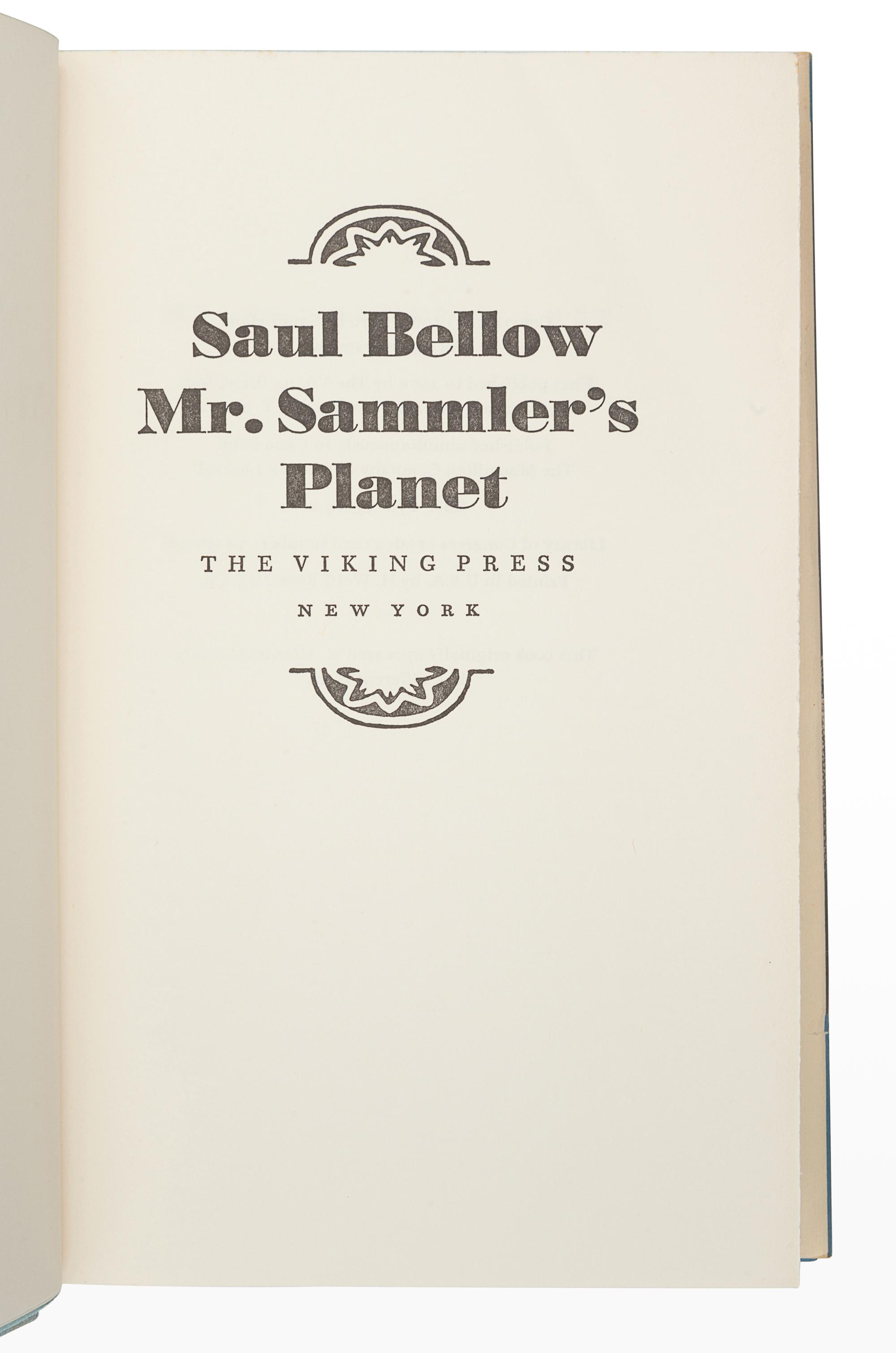 BELLOW, Saul (1915-2005). A group of 3 works, comprising: