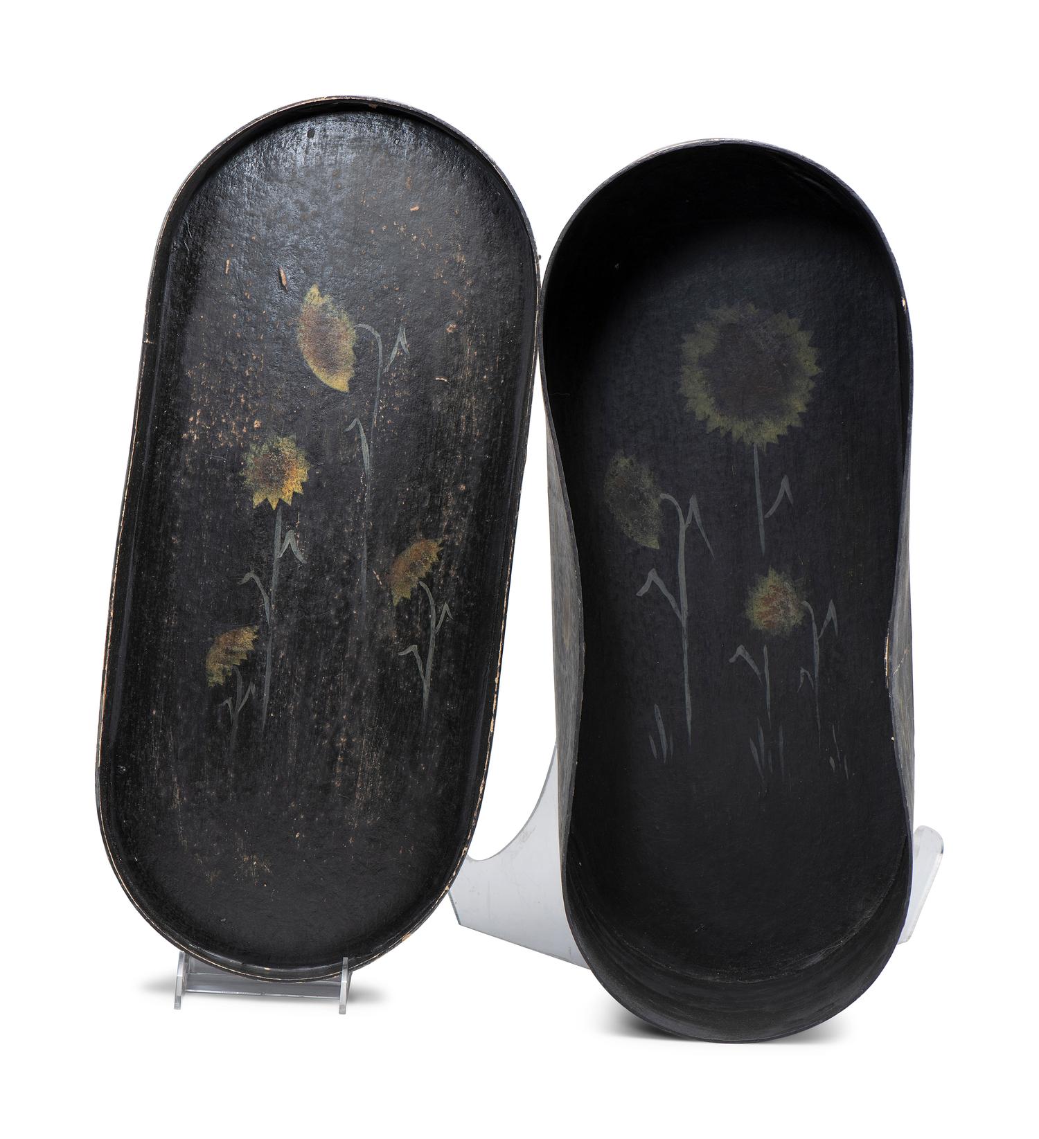 A Bandboard Box with Painted Sunflower Decoration