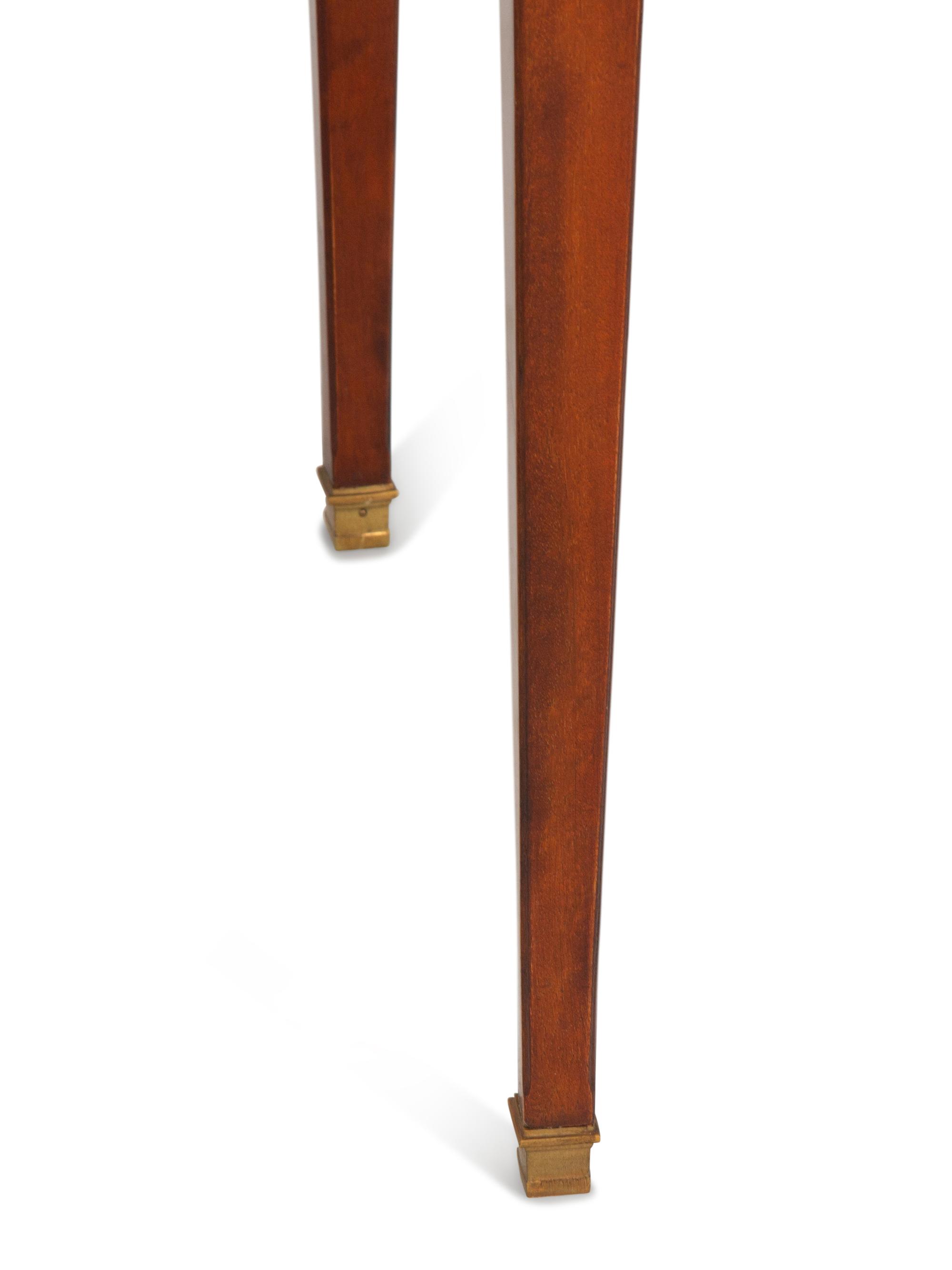 A Pair of Empire Style Gilt Bronze Mounted Side Tables