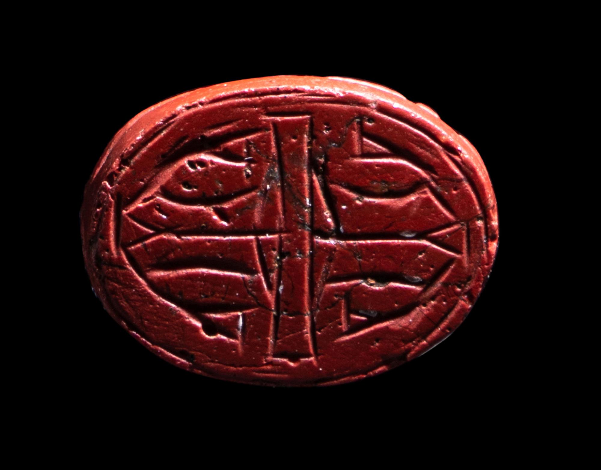 An Egyptian Red Jasper Duck Scaraboid