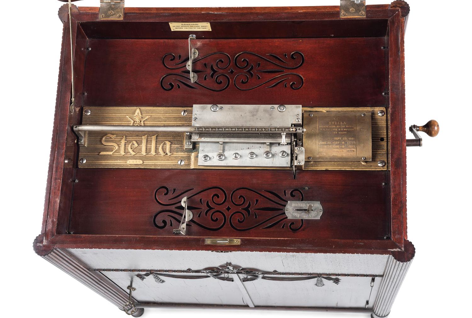 A Swiss-Made Stella Mahogany Console Disc Music Box