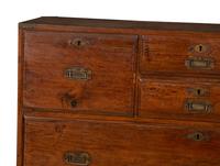 An Anglo-Indian Brass Mounted Mahogany Campaign Chest