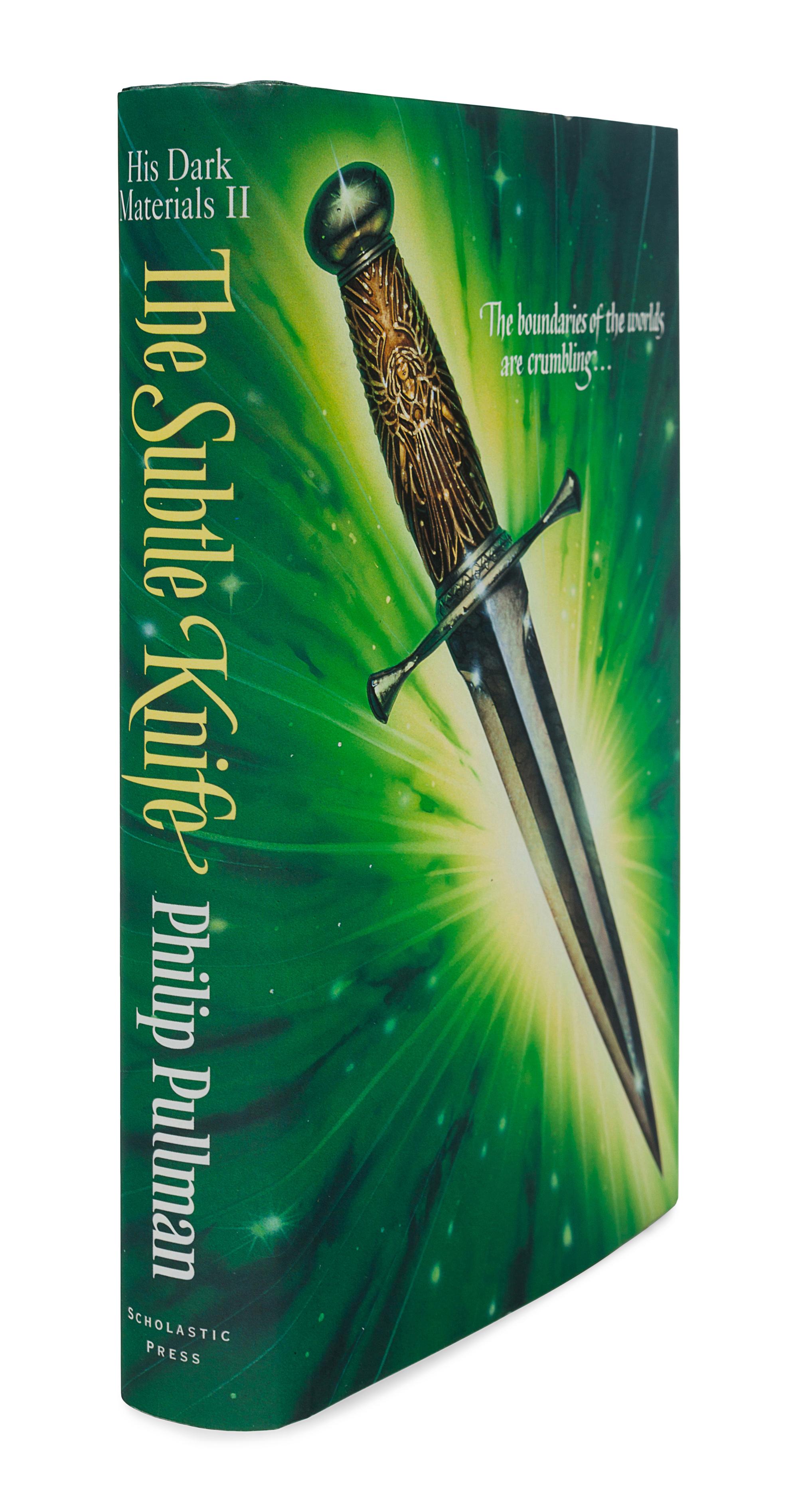 PULLMAN, Philip. [His Dark Materials trilogy:] Northern Lights . — The Subtle Knife . — The Amber Spyglass . London: Scholastic, 1995-1997-2000.
