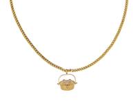 YELLOW GOLD AND DIAMOND NANTUCKET BASKET PENDANT/NECKLACE