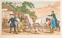A group of six prints ( The Dance of Death; Dr. Syntax Pursued by a Bull; Dr. Syntax Sells Grizzle; Vision of Skulls; The Cellar Quartette; Setting Out from Edinburgh )